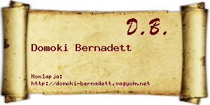Domoki Bernadett névjegykártya